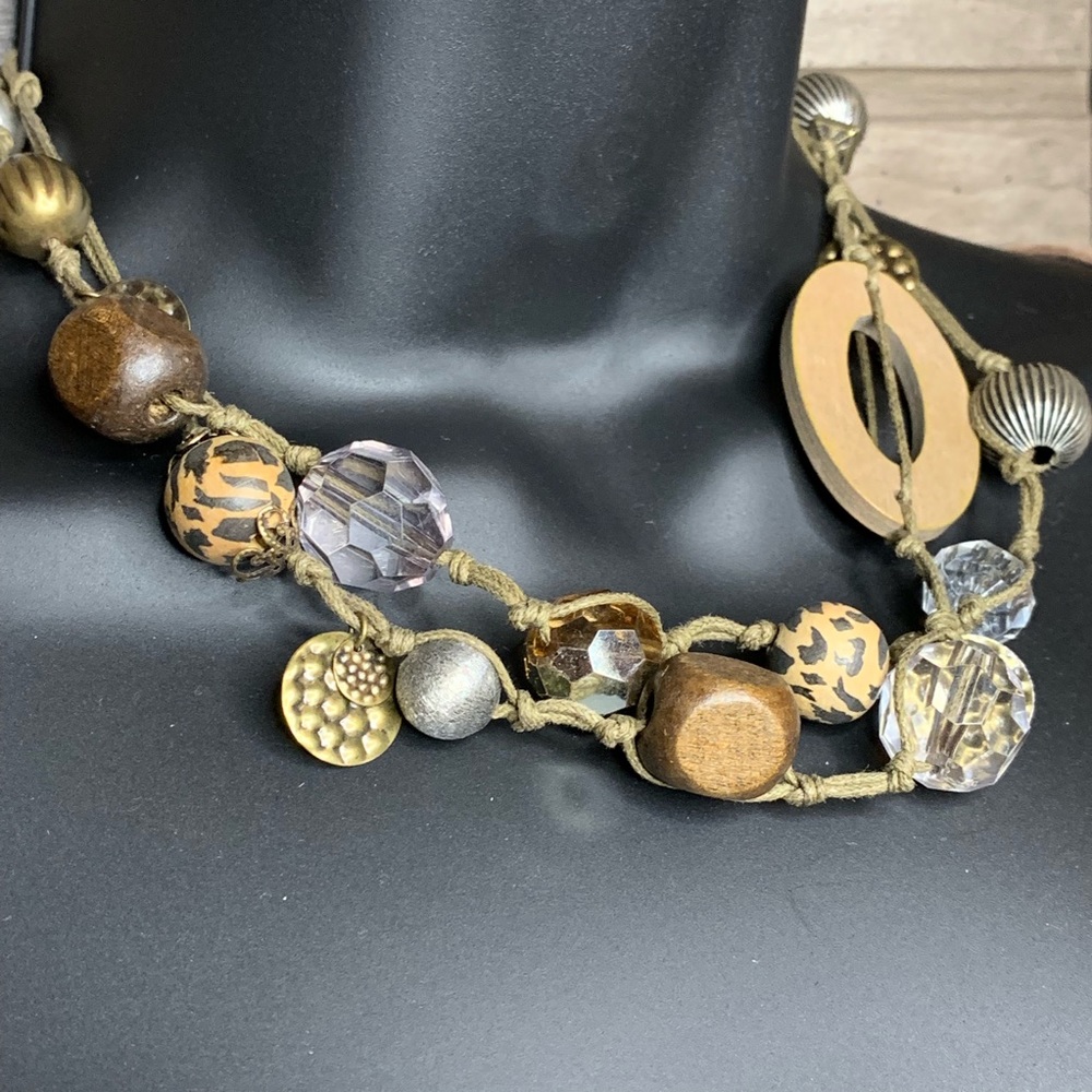 Wooden bead necklace